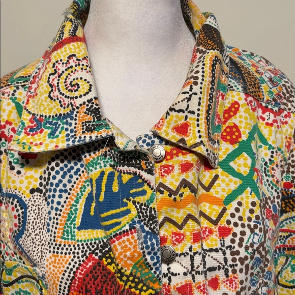 Chico's Multicolor Patterned Jean Jacket - Picture 3 of 4